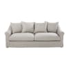 4-Sitzer-Schlafsofa mit Baumwollbezug, hellgrau